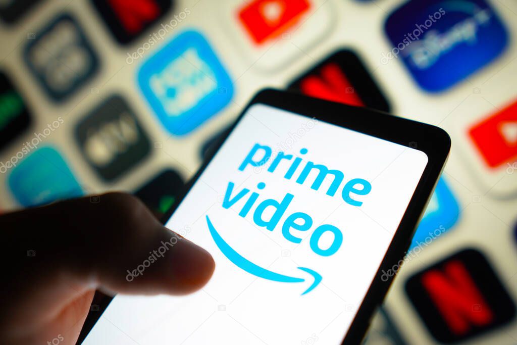 January 23, 2024, Brazil. In this photo illustration, the Amazon Prime Video logo is displayed on a smartphone screen