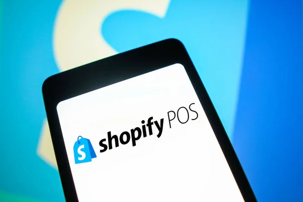 Enero 2024 Brasil Esta Ilustración Fotográfica Logotipo Shopify Pos Muestra — Foto de Stock