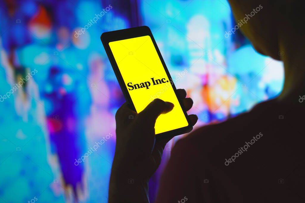 February 7, 2024, Brazil. In this photo illustration, the Snap Inc. logo is displayed on a smartphone screen