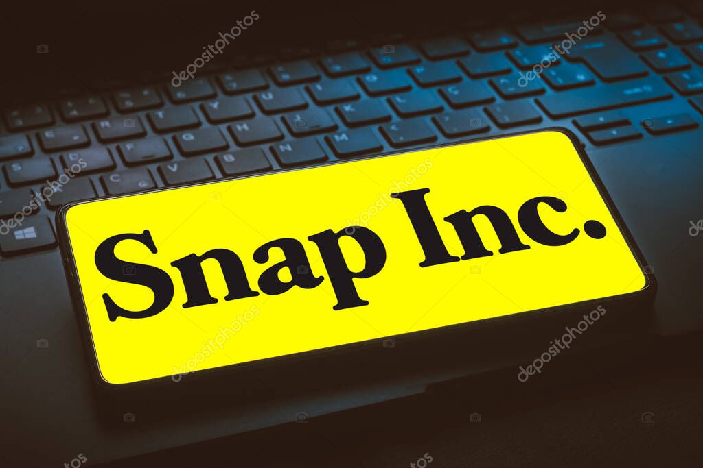 February 7, 2024, Brazil. In this photo illustration, the Snap Inc. logo is displayed on a smartphone screen