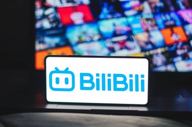 1 Mart 2024, Brezilya. Bu resimde, Bilibili logosu akıllı telefon ekranında gösteriliyor