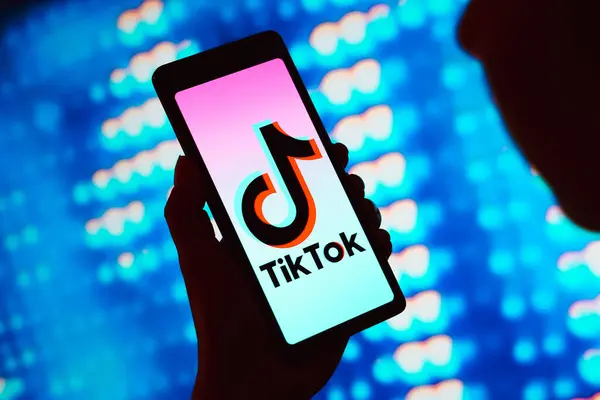 Mart 2024 Brezilya Resimde Tiktok Logosu Akıllı Telefon Ekranında Görüntülenir — Stok fotoğraf
