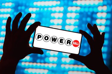 March 5, 2024, Brazil. In this photo illustration, the Powerball logo is displayed on a smartphone screen clipart