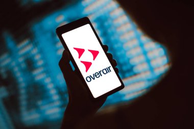 14 Mart 2024, Brezilya. Bu resimde, Overair, Inc. logosu akıllı telefon ekranında görüntülenir