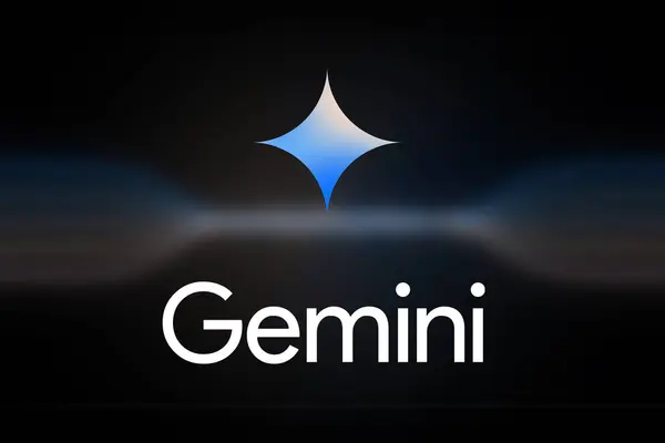 ジェミニのロゴ Google Gemini 編集ロゴ会社 ブラックバック — ストック写真