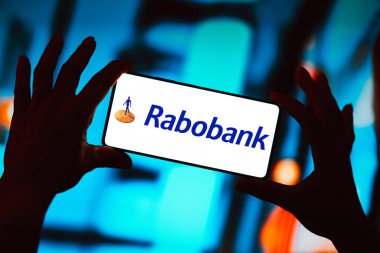 28 Mart 2024, Brezilya. Bu resimde, Rabobank logosu akıllı telefon ekranında gösteriliyor.