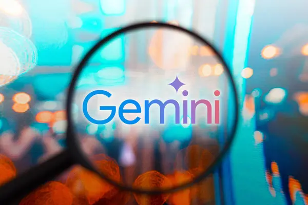 April 2024 Brazilië Deze Foto Illustratie Een Gemini Logo Zien — Stockfoto