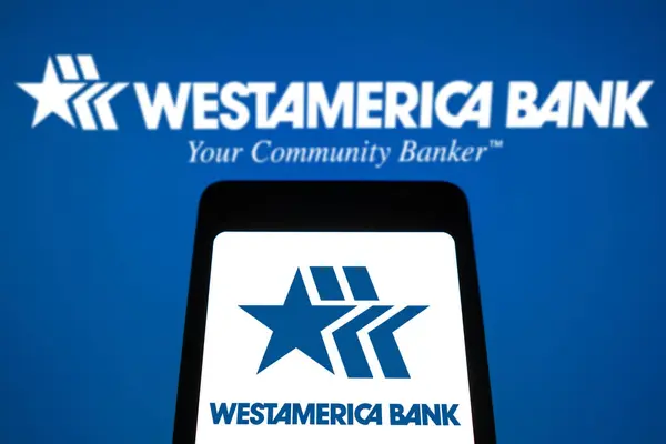 Квітня 2024 Року Бразилія Цій Фотографії Логотип Westamerica Bank Відображається Ліцензійні Стокові Фото