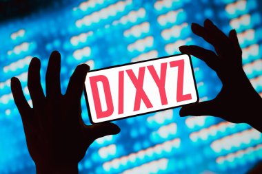 April 13, 2024, Brazil. In this photo illustration, the Destiny XYZ (D/XYZ) logo is displayed on a smartphone screen clipart