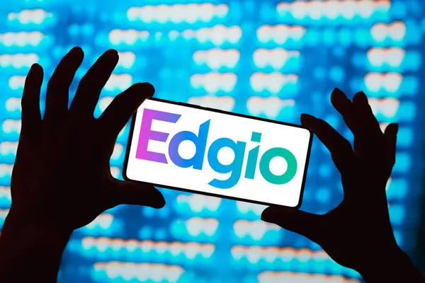 Dubna 2024 Brazílie Této Fotografii Logo Edgio Inc Zobrazeno Obrazovce Stock Snímky