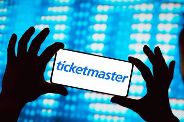 28 Mayıs 2024, Brezilya. Bu resimde, Ticketmaster logosu akıllı telefon ekranında görüntülenir