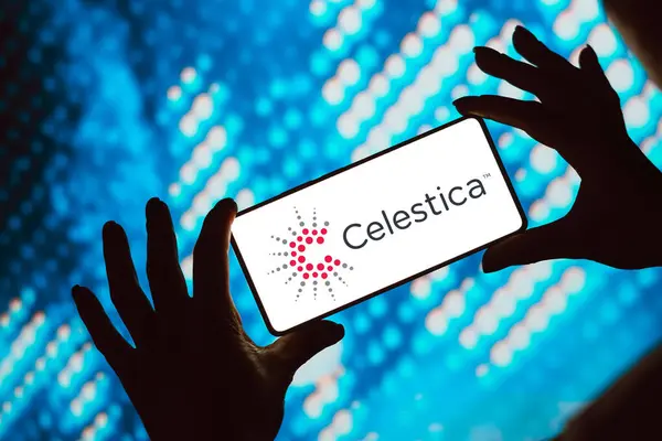 Stock image June 6, 2024, Brazil. In this photo illustration, the Celestica Inc. logo is displayed on a smartphone screen