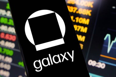 10 Haziran 2024, Brezilya. Bu resimde, Galaxy Dijital Holding logosu akıllı telefon ekranında görüntülenir