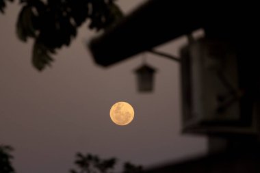 June 21, 2024. Full moon is seen in the sky of Ivinhema, in Mato Grosso do Sul, this Friday clipart