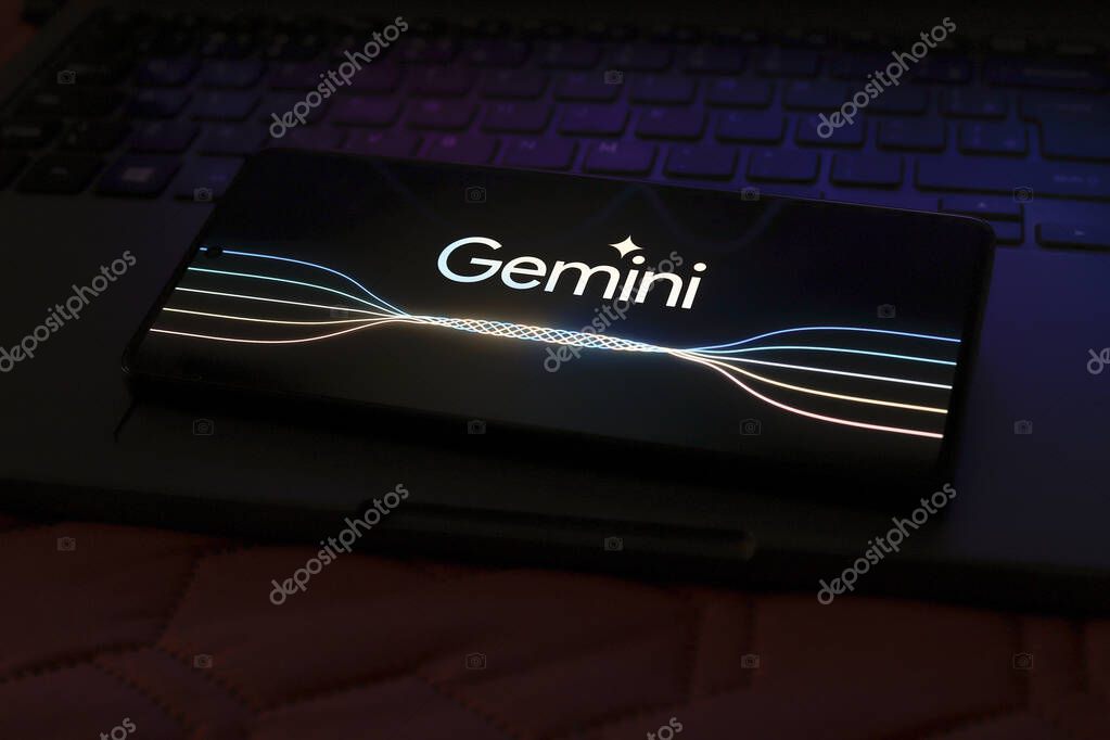 July 18, 2024, Paraguay. In this photo illustration, the Google Gemini logo is displayed on a smartphone screen.