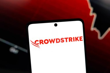 19 Temmuz 2024, Paraguay. Bu resimde, CrowdStrike Holding, Inc. logosu akıllı telefon ekranında gösteriliyor