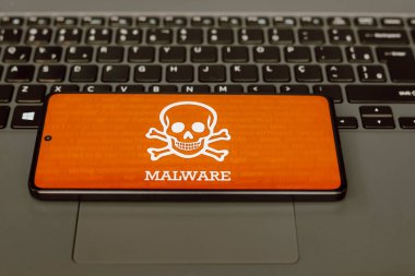 21 Temmuz 2024, Paraguay. Bu resimde, Malware simgesi akıllı telefon ekranında görüntülenir