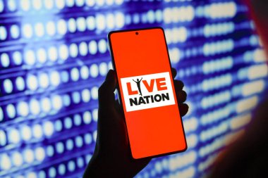 25 Temmuz 2024, Paraguay. Bu resimde, Live Nation Entertainment logosu akıllı telefon ekranında görüntülenmektedir.