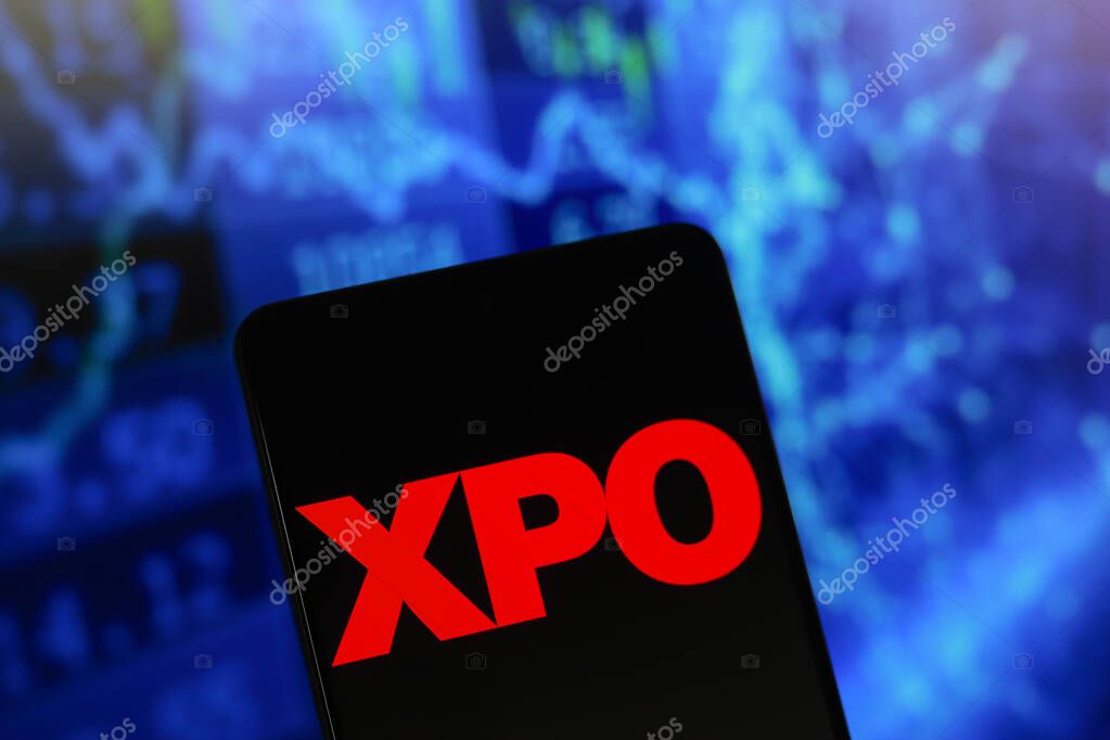 July 29, 2024, Paraguay. In this photo illustration, the XPO, Inc. logo is displayed on a smartphone screen