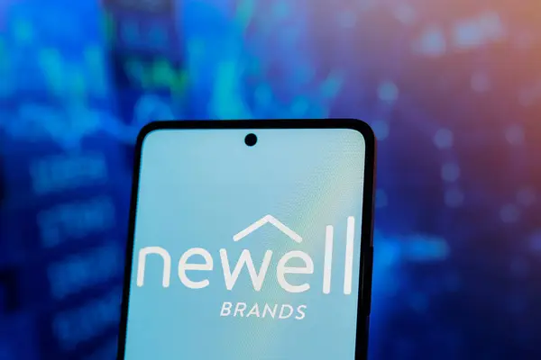 stock image July 29, 2024, Paraguay. In this photo illustration, the Newell Brands Inc. logo is displayed on a smartphone screen