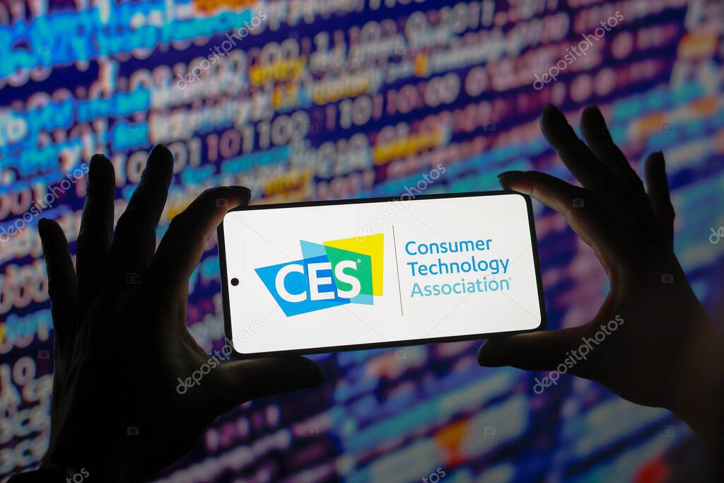 August 1, 2024, Paraguay. In this photo illustration, the Consumer Electronics Show (CES) logo is displayed on a smartphone screen