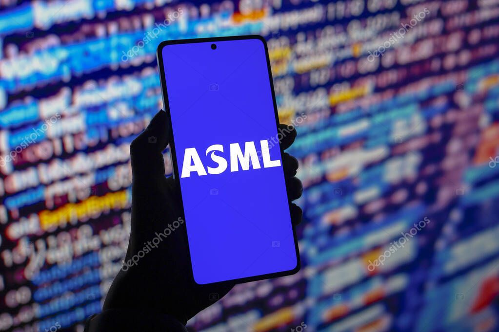 August 3, 2024, Paraguay. In this photo illustration, the ASML Holding logo is displayed on a smartphone screen