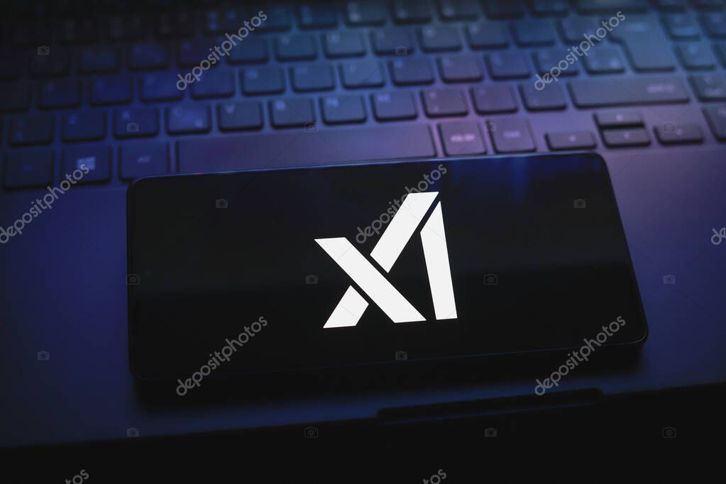 August 5, 2024, Paraguay. In this photo illustration, the xAI logo is displayed on a smartphone screen