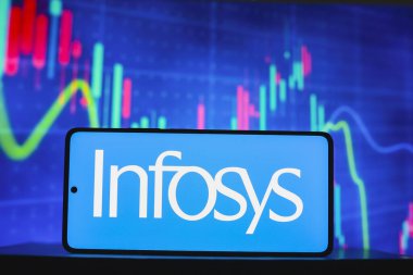 6 Ağustos 2024, Paraguay. Bu resimde, Infosys Limited logosu akıllı telefon ekranında görüntülenmektedir.