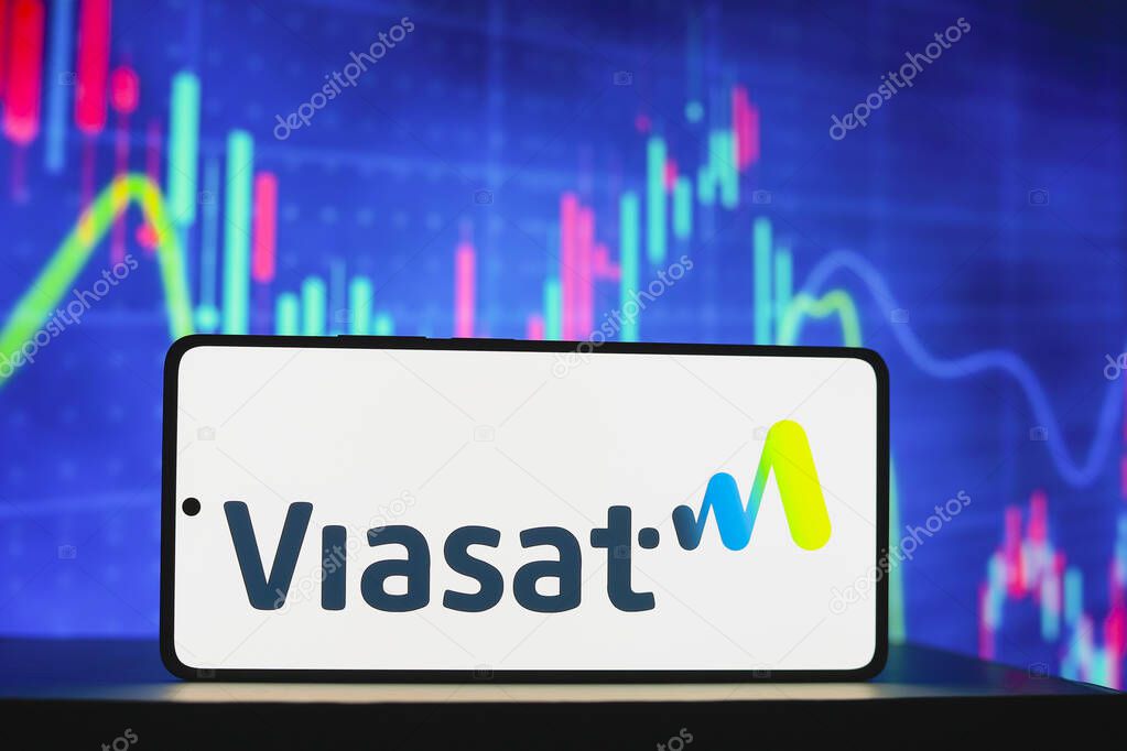 August 6, 2024, Paraguay. In this photo illustration, the ViaSat Inc. logo is displayed on a smartphone screen