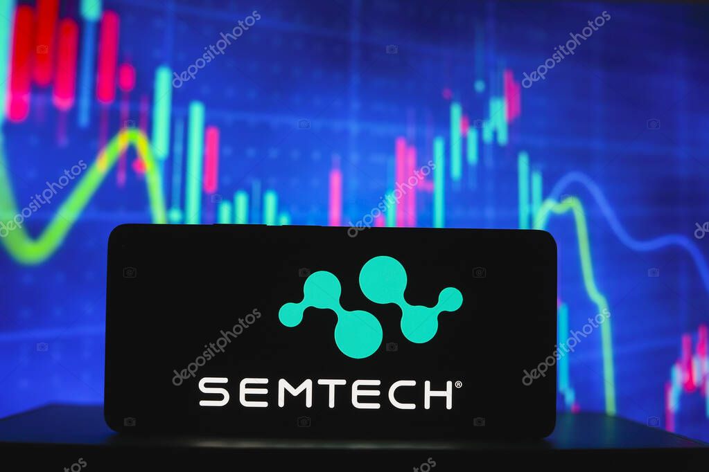 August 6, 2024, Paraguay. In this photo illustration, the Semtech Corporation logo is displayed on a smartphone screen