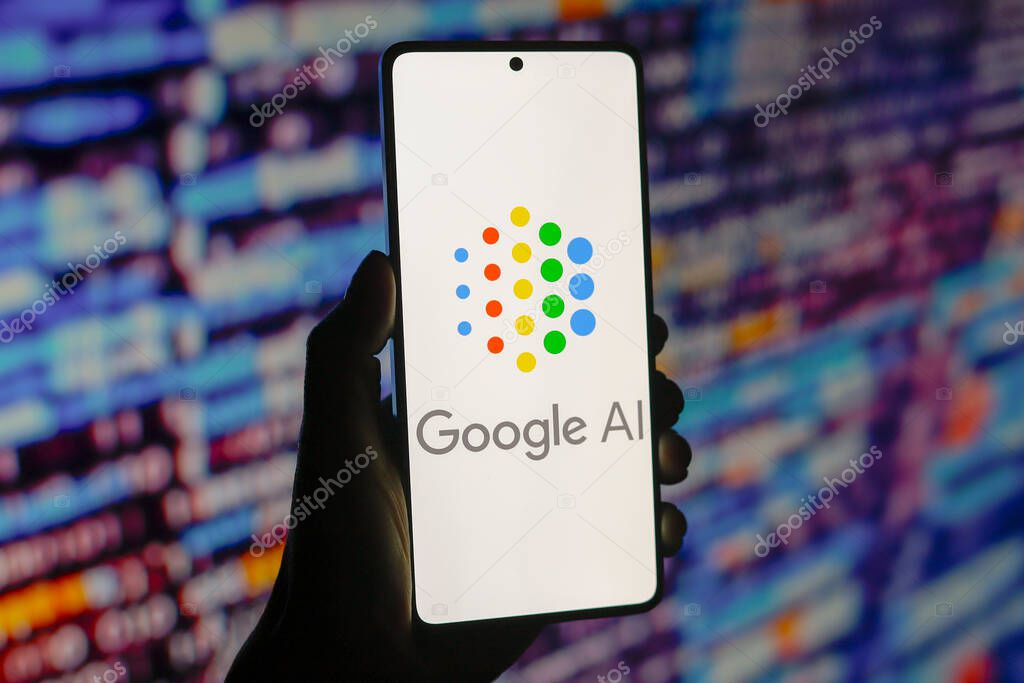 August 13, 2024, Paraguay. In this photo illustration, the Google AI logo is displayed on a smartphone screen