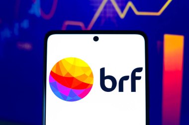16 Ağustos 2024, Paraguay. Bu resimde BRF S.A. logosu akıllı telefon ekranında gösteriliyor.