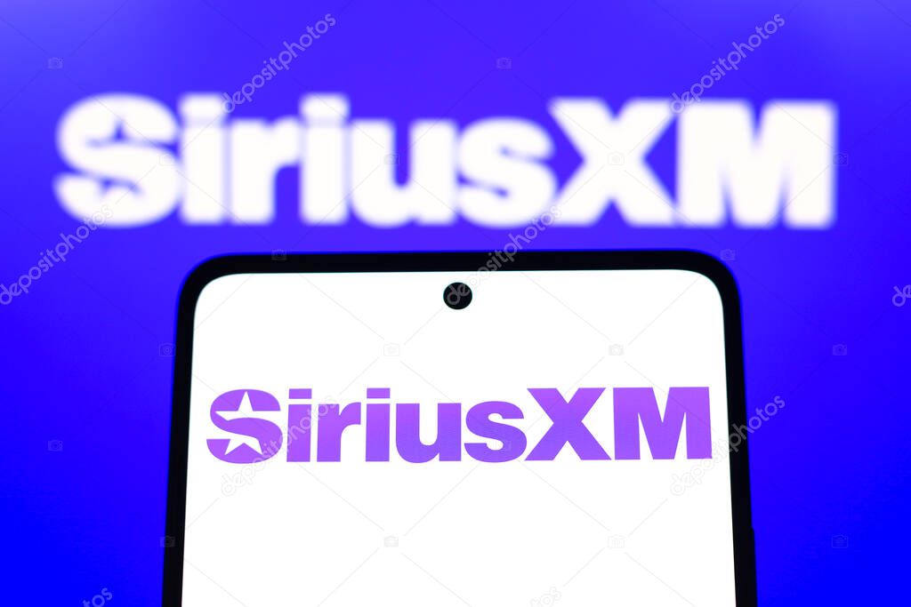 August 16, 2024, Paraguay. In this photo illustration, the Sirius XM Holdings Inc. logo is displayed on a smartphone screen
