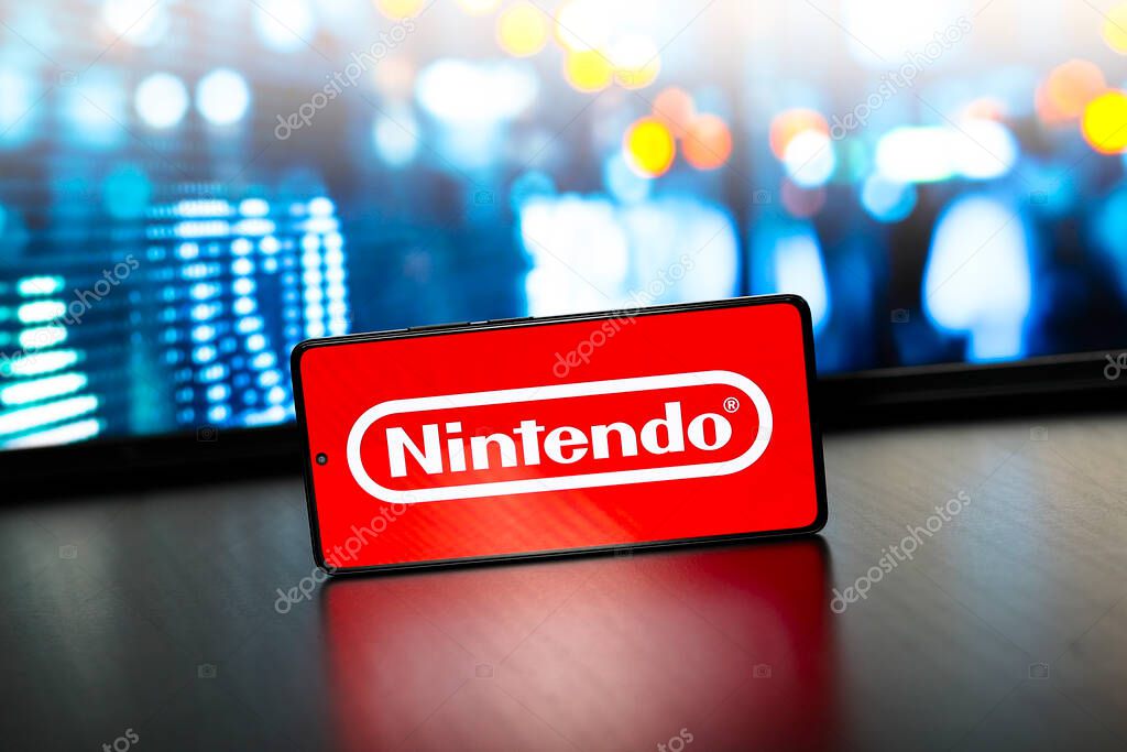August 22, 2024, Paraguay. In this photo illustration, the Nintendo logo is displayed on a smartphone screen