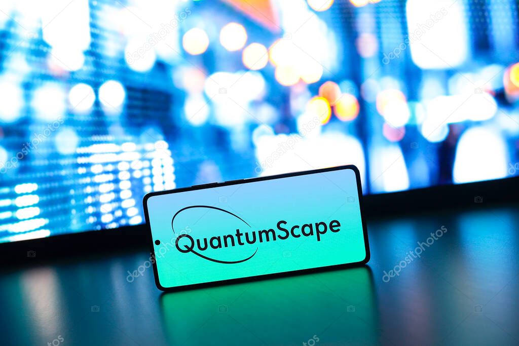 August 23, 2024, Paraguay. In this photo illustration, the QuantumScape Corporation logo is displayed on a smartphone screen