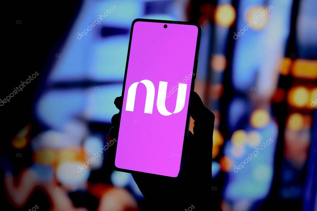 September 3, 2024, Paraguay. In this photo illustration, the Nu Holdings (Nubank) logo is displayed on a smartphone screen