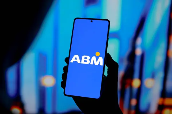 stock image September 8, 2024, Paraguay. In this photo illustration, the ABM Industries Incorporated logo is displayed on a smartphone screen