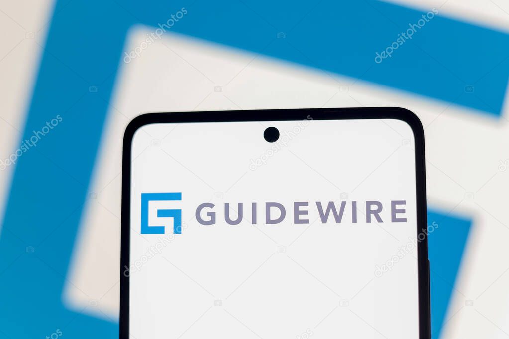 September 8, 2024, Paraguay. In this photo illustration, the Guidewire Software, Inc. logo is displayed on a smartphone screen