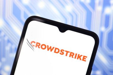 17 Ekim 2024, Portekiz. Bu resimde, CrowdStrike logosu akıllı telefon ekranında gösteriliyor