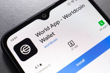 22 Ekim 2024, Brezilya. Bu fotoğraf illüstrasyonunda, Dünya uygulama logosu akıllı telefon ekranında görüntülenir