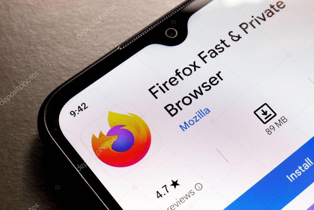 October 25, 2024, Brazil. In this photo illustration, the Mozilla Firefox app logo is displayed on a smartphone screen