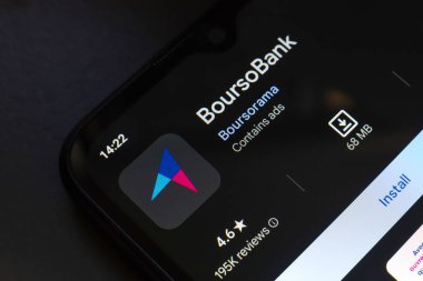 29 Ekim 2024, Brezilya. Bu resimde, BoursoBank uygulamasının logosu akıllı telefon ekranında görüntülenir