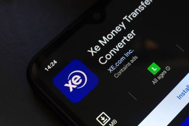 29 Ekim 2024, Brezilya. Bu resimde, Xe Money Transfer & Dönüştürücü uygulama logosu bir akıllı telefon ekranında görüntülenir