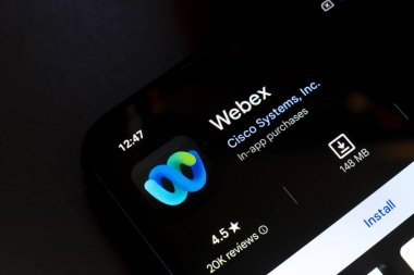 31 Ekim 2024, Brezilya. Bu resimde, Cisco Webex uygulamasının logosu akıllı telefon ekranında görüntülenir