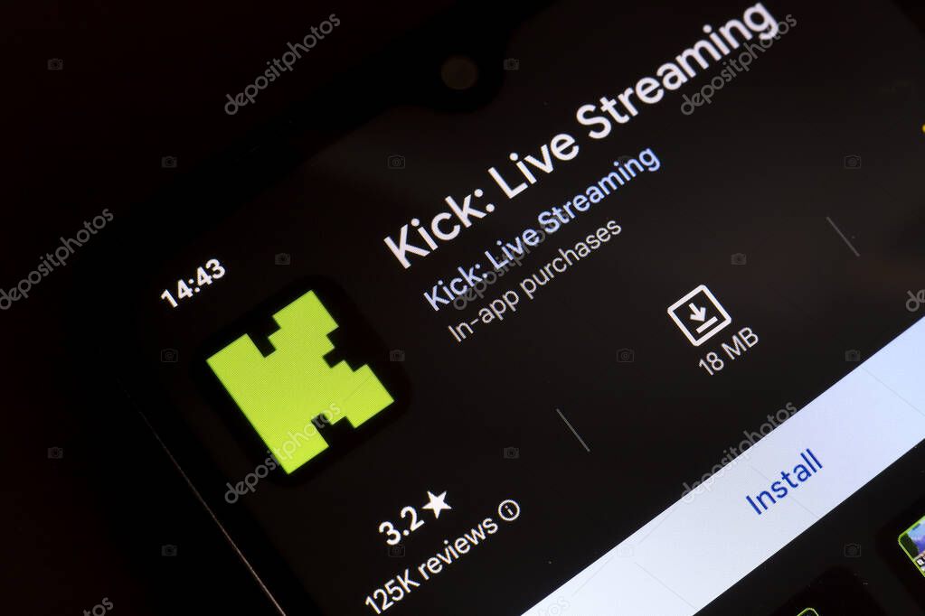 November 1, 2024, Brazil. In this photo illustration, the Kick: Live Streaming app logo is displayed on a smartphone screen