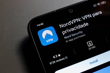 4 Kasım 2024, Brezilya. Bu resimde, NordVPN uygulama logosu bir akıllı telefon ekranında görüntülenir