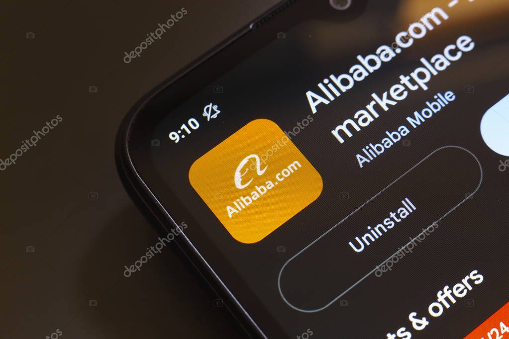 The Alibaba Group app logo appears on the screen of a smartphone in Reno, United States, on November 26, 2024