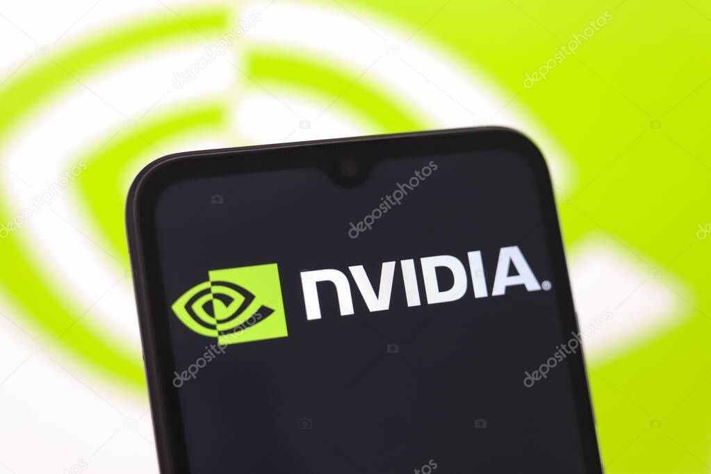 The Nvidia Corporation logo appears on the screen of a smartphone in Reno, United States, on November 27, 2024