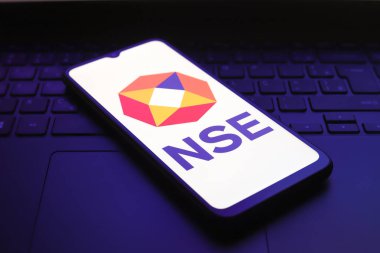 Hindistan Ulusal Borsası (NSE) logosu 1 Aralık 2024 'te ABD' nin Reno kentindeki bir akıllı telefonun ekranında belirdi.
