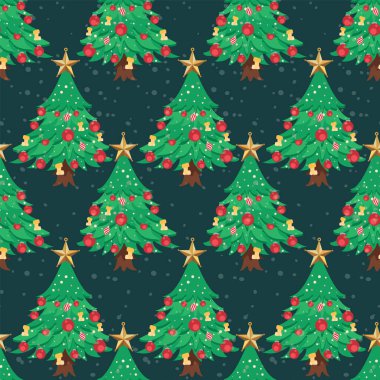 Vektör Noel Ağacı ve Kar dokusu kusursuz. Vektör illüstrasyonu